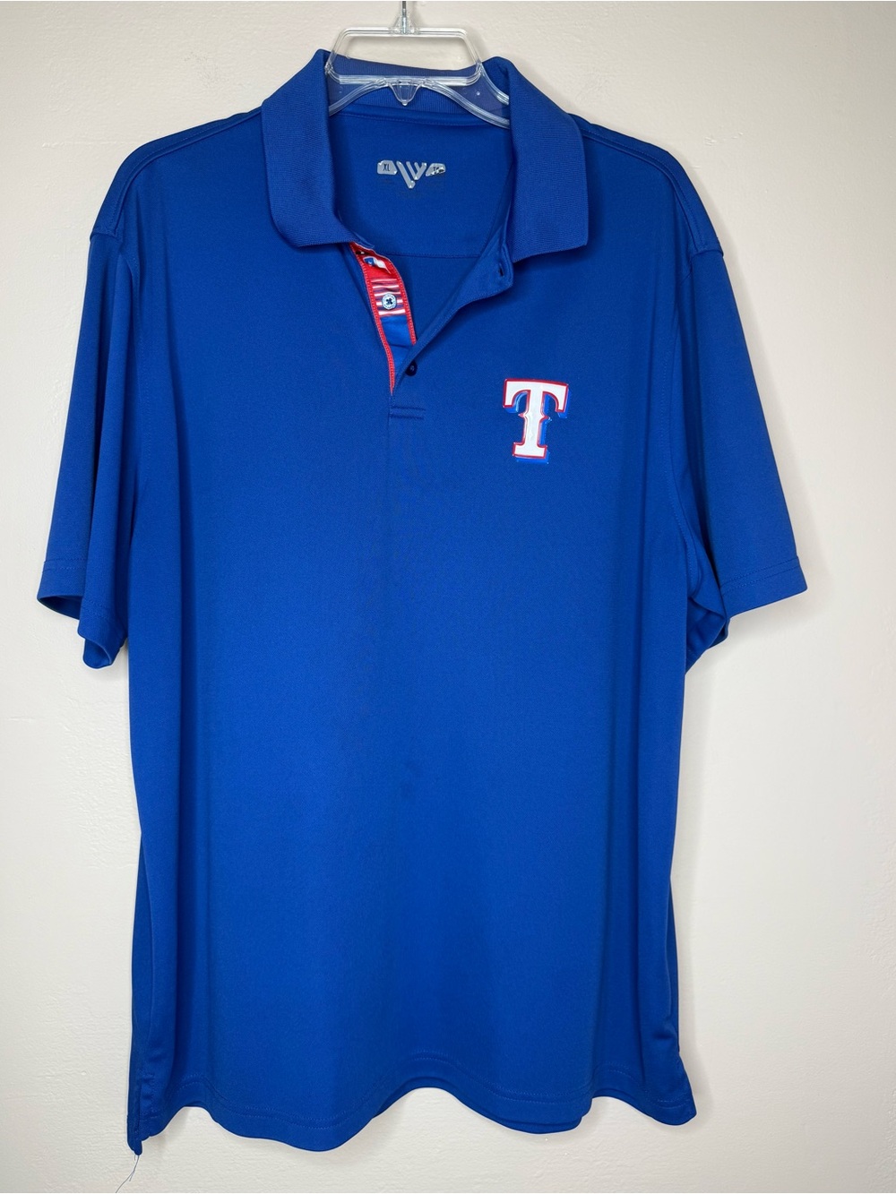 Levelwear Official Texas Rangers Royal Blue Polo Unique Placket Size XL
